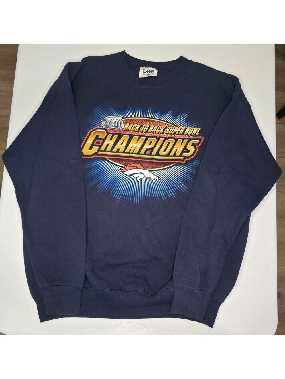 90s NFL Denver Broncos Back 2 Back Champs Crewneck